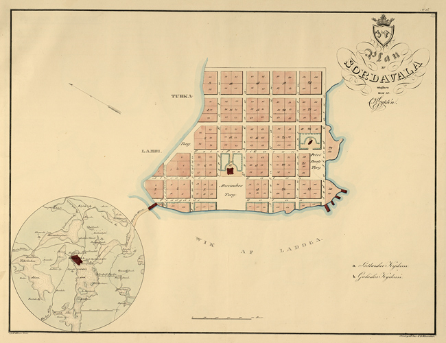 Sortavalan kartta vuodesta 1843